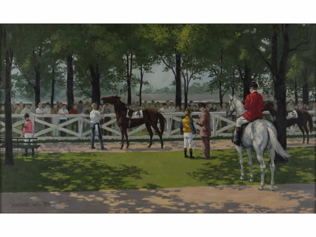 Appraisal: Bruce Kimberling NM - The Paddock oil on canvas signed