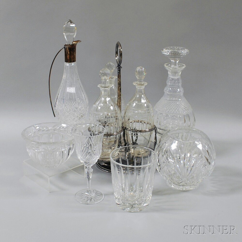 Appraisal: Seven Cut Crystal Items two bowls a vase a wine