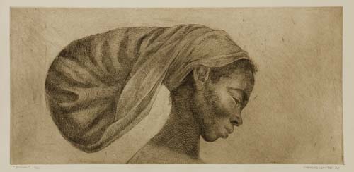 Appraisal: CHARLES WHITE - Jessica Etching printed in brown on cream