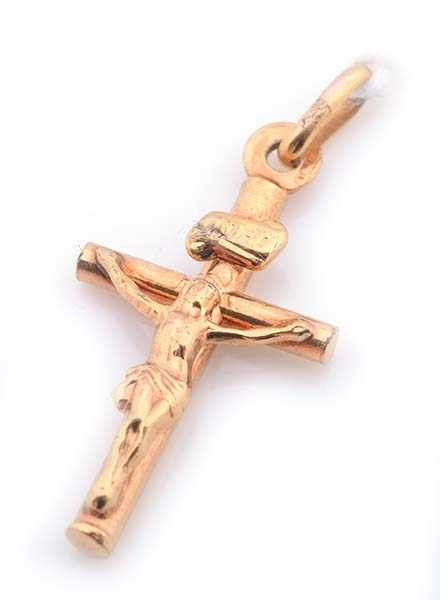 Appraisal: A CRUCIFIX PENDANT STAMPED CT GOLD