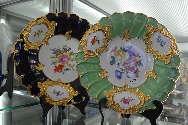 Appraisal: TWO MEISSEN HEAVILY GILDED CABINET PLATES ONE SECOND TWO MEISSEN