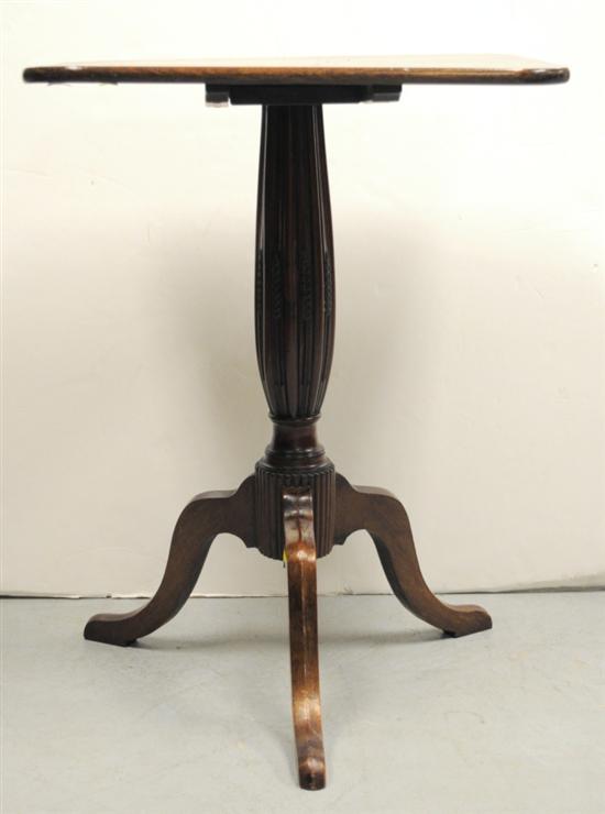 Appraisal: Early th C tilt top stand American mahogany oblong top