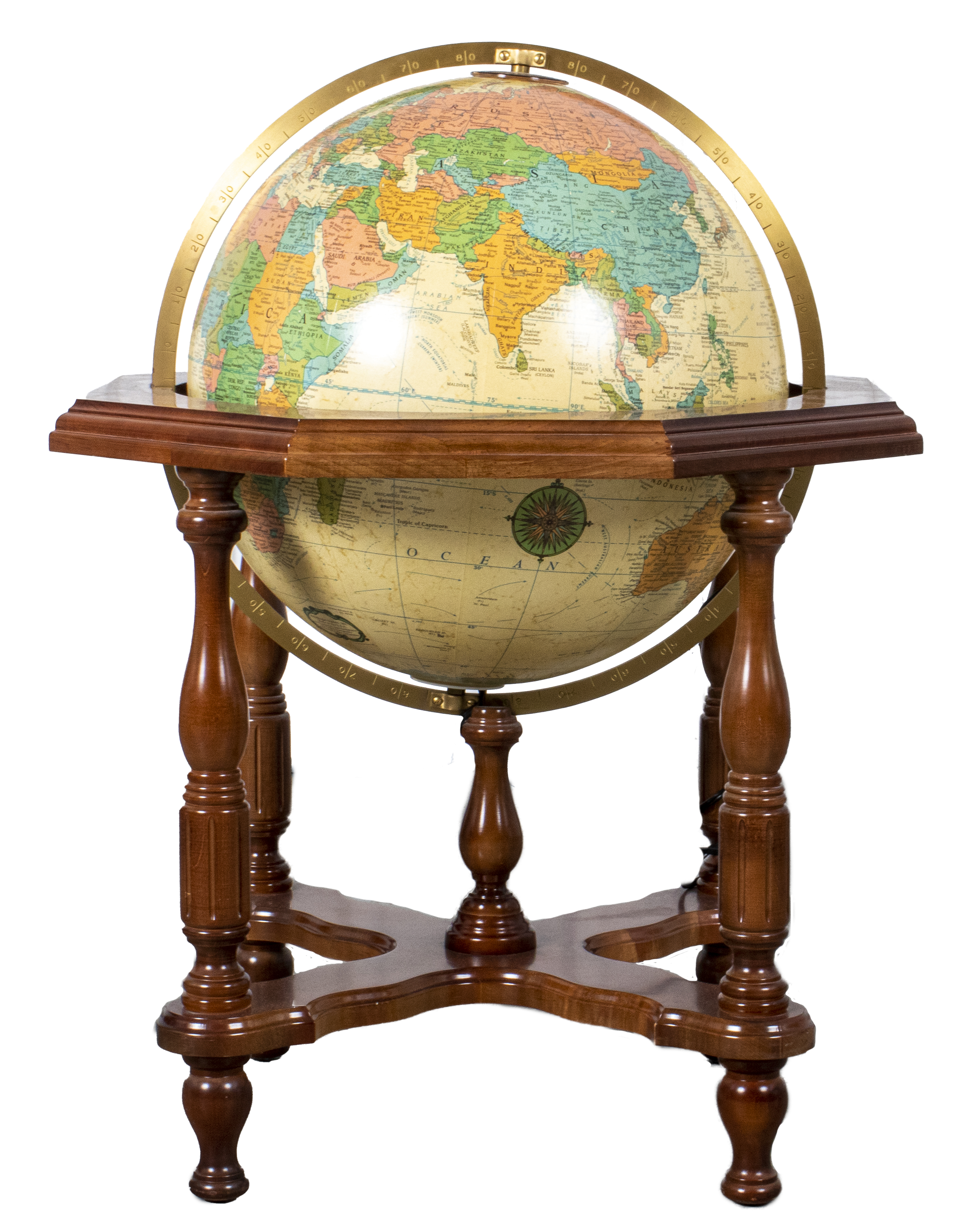 Appraisal: HEIRLOOM LIGHT-UP TERRESTRIAL GLOBE ON STAND Heirloom light-up terrestrial globe