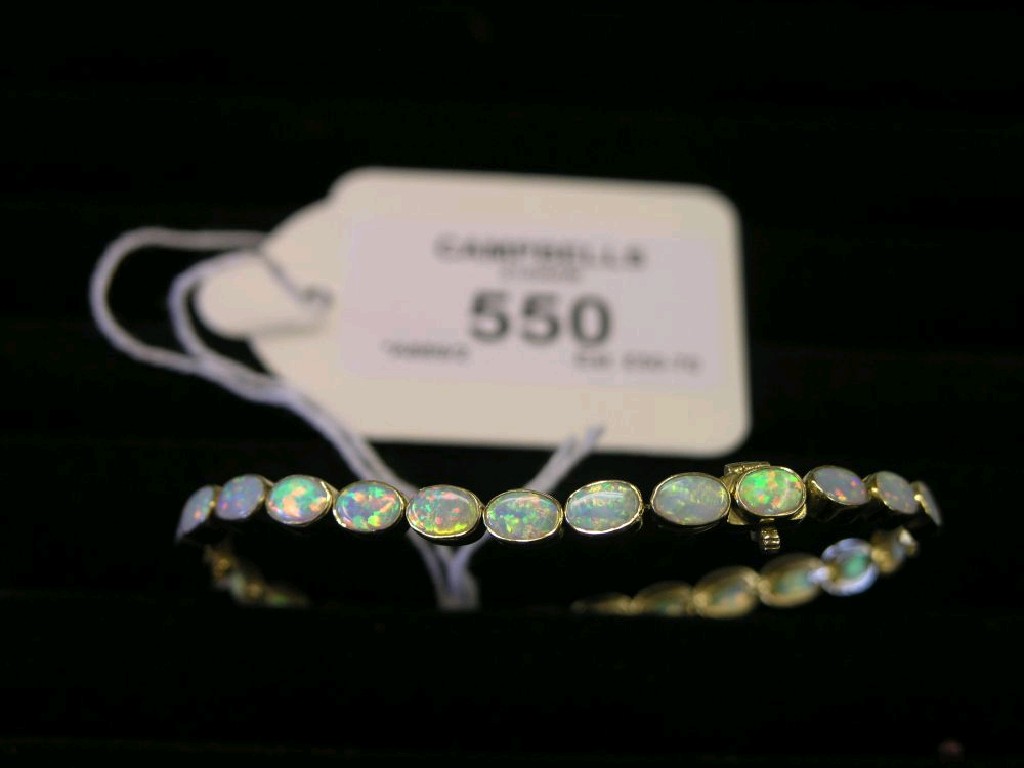 Appraisal: A ct gold and cultured opal bracelet