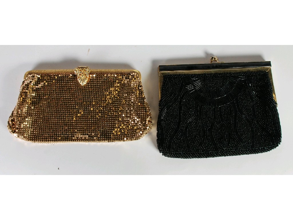 Appraisal: LADY'S GOLD SEQUINNED EVENING BAG the gilt frame having paste