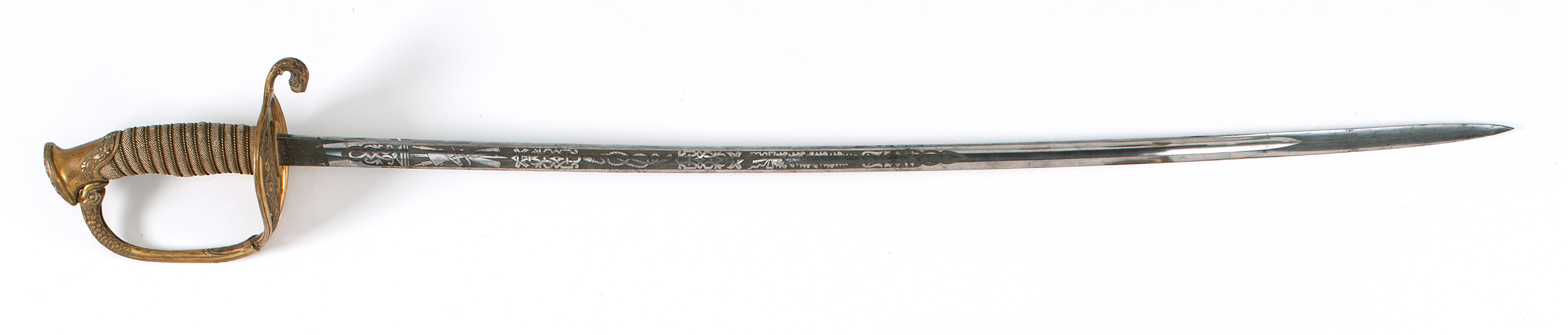 Appraisal: U S MODEL NAVAL OFFICER'S SWORD By Bent Bush of