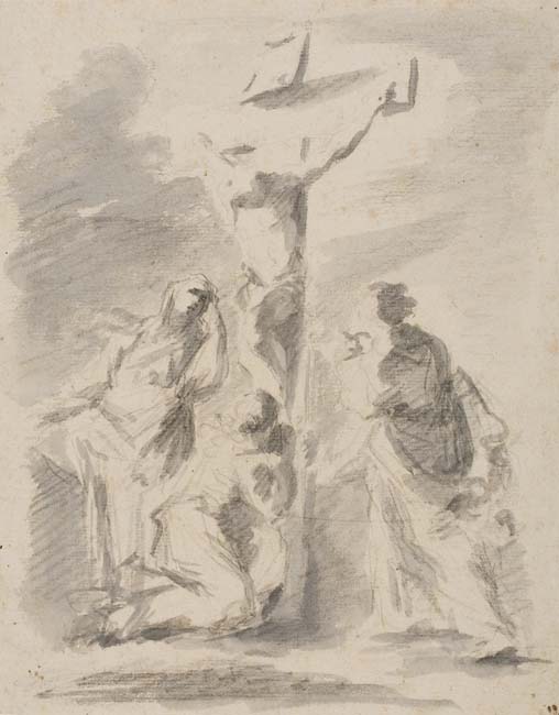 Appraisal: GIANBETTINO CIGNAROLI Salo - Verona Crucifixion Brush and gray ink