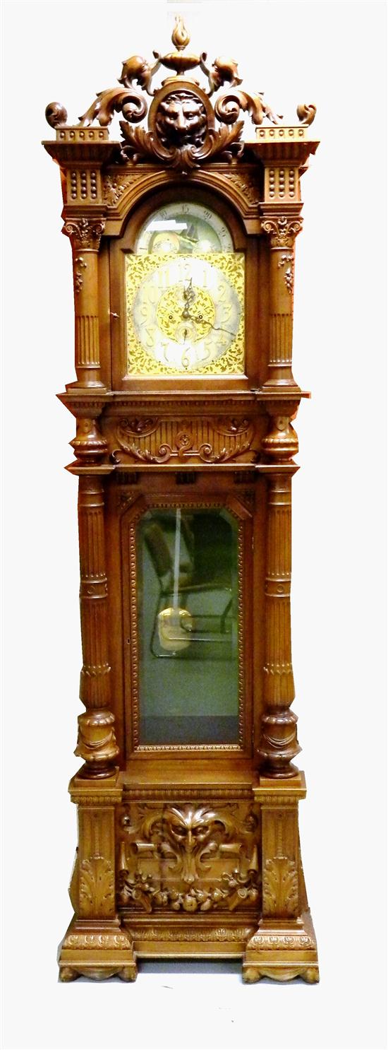 Appraisal: Tall-case clock c weight-driven time and strike European movement American