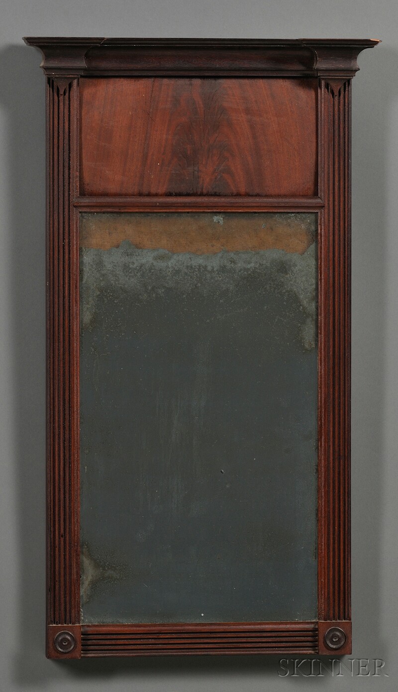 Appraisal: Federal Carved Mahogany Mirror probably New England c - the