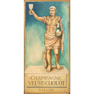 Appraisal: A Champagne Veuve Cliquot Augustus Caesar Painted Advertising Sign oil