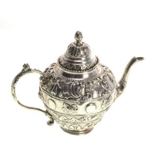 Appraisal: Continental Rococo silver teapot Continental Rococo silver teapot th th