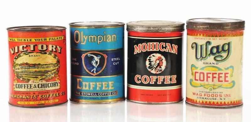 Appraisal: Lot of -Pound Coffee Tins Description Lot includes Victory Coffee