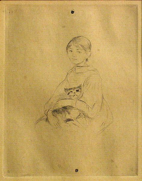 Appraisal: Berthe Morisot La fillette au chat B H c Drypoint