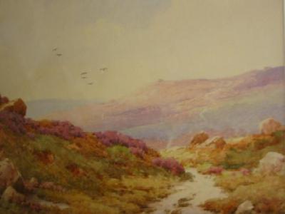 Appraisal: ELLIOT H MARTEN Moorland Scene with Heather in Bloom signed