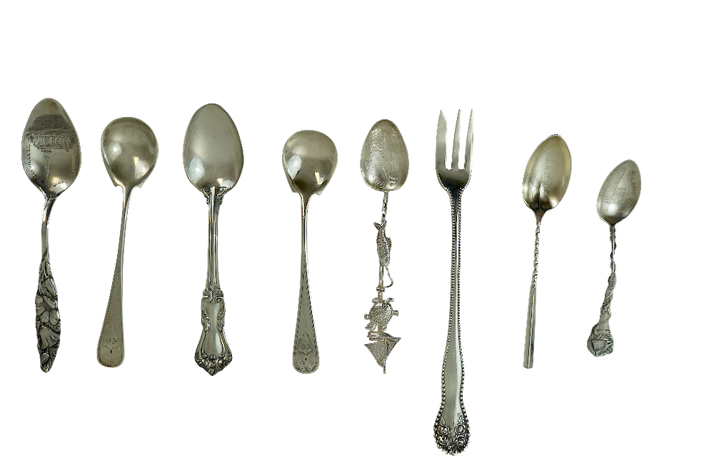 Appraisal: Eight Sterling Silver Condiment Pieces Eight Assorted Sterling Condiment Spoons