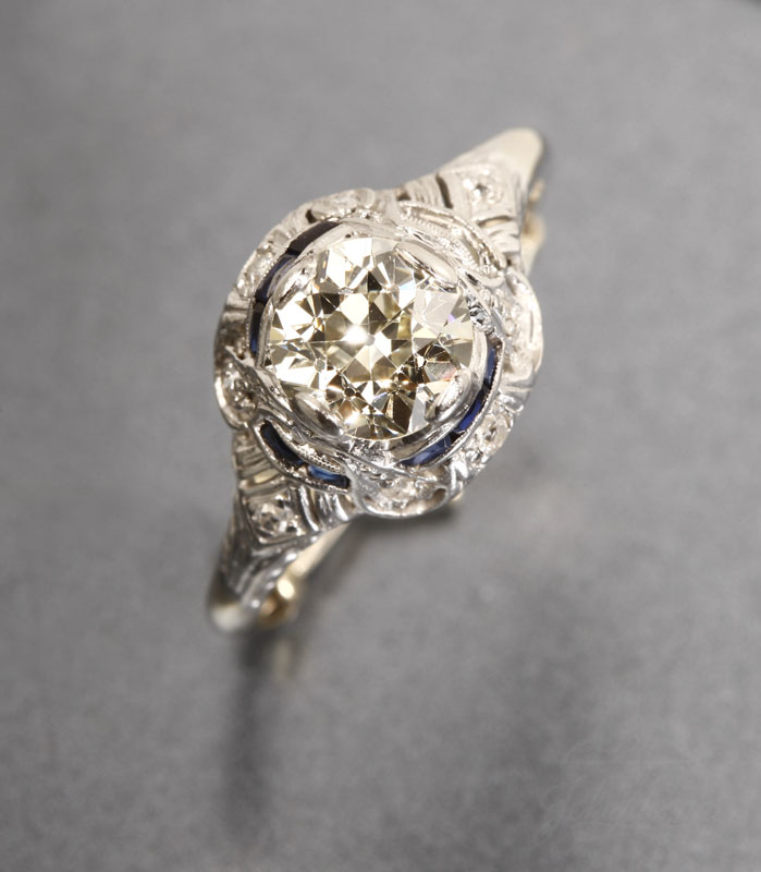 Appraisal: An Art Deco diamond ring An Art Deco diamond ring