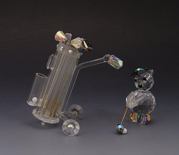 Appraisal: IRIS ARC CRYSTAL GOLFER GOLF CLUBS Adorable little crystal golfer