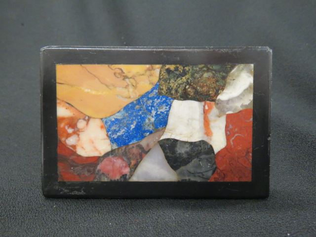 Appraisal: Pietra Dura Style Stone Inlaid Plaque specimen style X