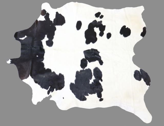 Appraisal: Black and white cowhide with cattle brand largest measurements approx