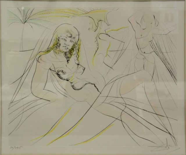 Appraisal: DALI Salvador Color Etching Cleopatra Signed in pencil lower right