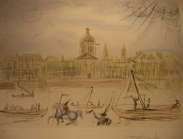 Appraisal: SALVADOR DALI SPANISH - L'ACADEMIE DE PARIS color lithograph on