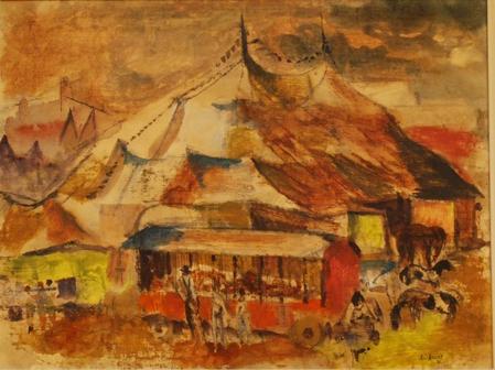 Appraisal: LEN ANNOIS BULLENS CIRCUS AT HEIDLEBERG WATER COLOUR ON PAPER