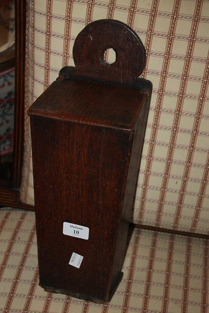 Appraisal: A GEORGIAN OAK CANDLE BOX cm high