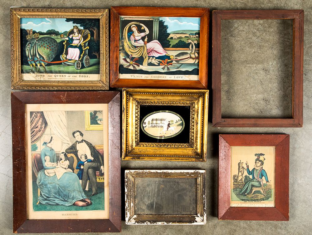 Appraisal: Seven early prints and frames Seven early prints and frames