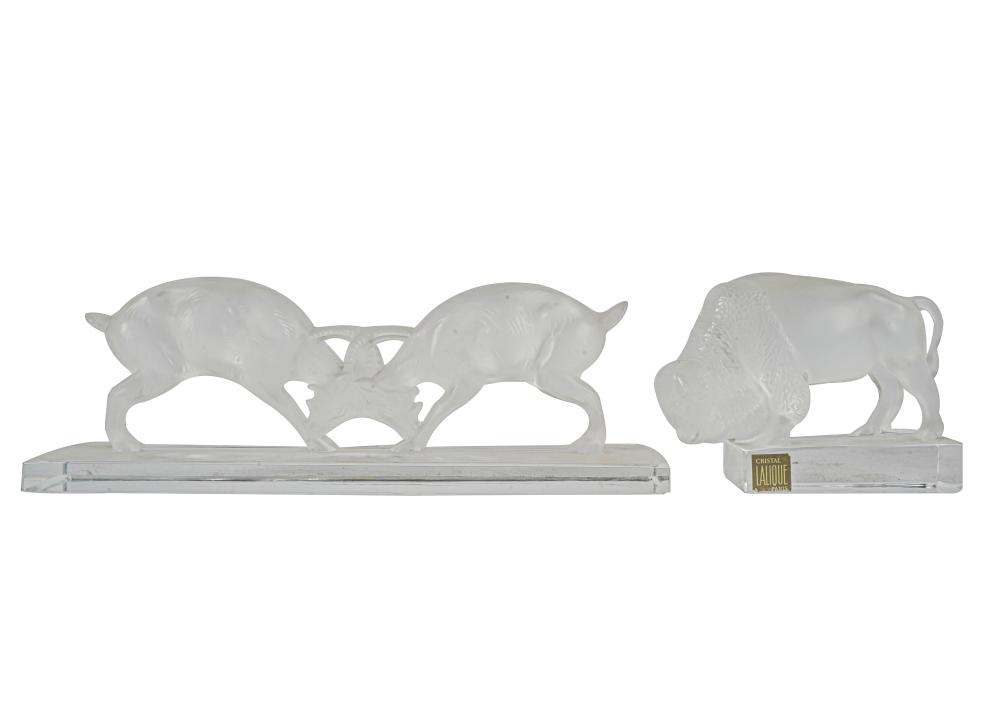 Appraisal: TWO LALIQUE GLASS ANIMAL FIGURESeach signed Lalique France and with