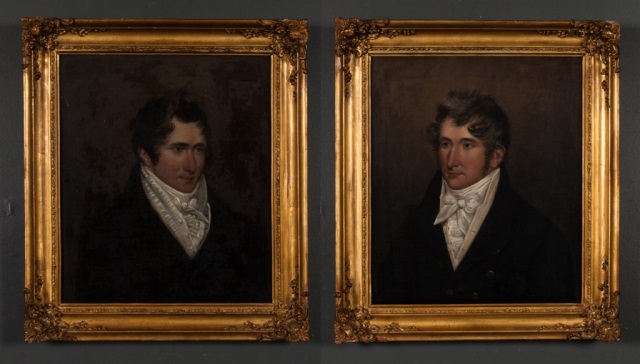 Appraisal: Pair of th century American portraits oil Artist Unknown th