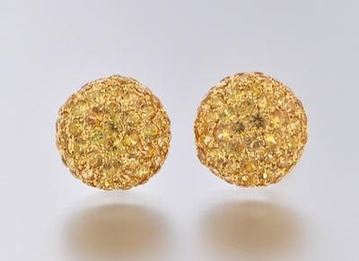 Appraisal: A Pair of Yellow Sapphire k Gold Earrings k yellow