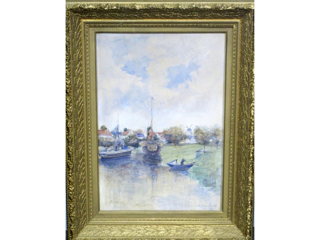 Appraisal: D LYON TURNBULL Watercolour 'The Muese Holland' signed and entitled