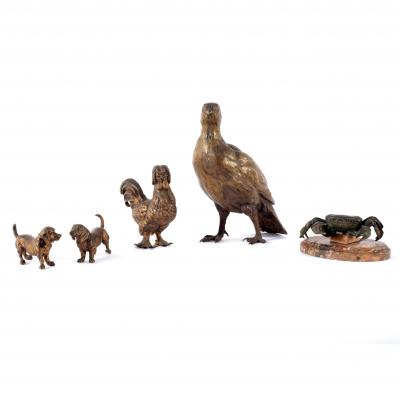 Appraisal: An Austrian gilt bronze figure of a grouse in the