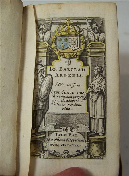 Appraisal: Barclay J Argenis Leiden ex officina Elzeviriana mo engraved title