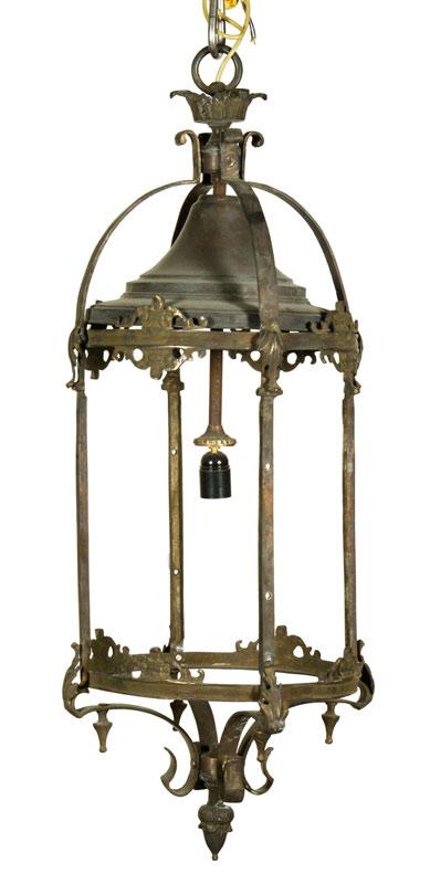 Appraisal: - Antique French Bronze Hanging Light Fixture Antique French hanging