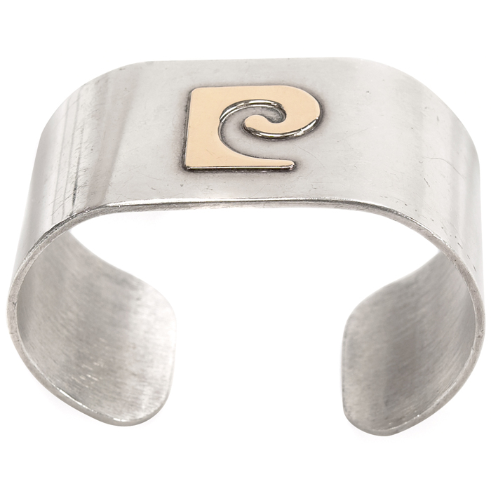 Appraisal: Pierre Cardin sterling silver cuff bracelet s with k gold