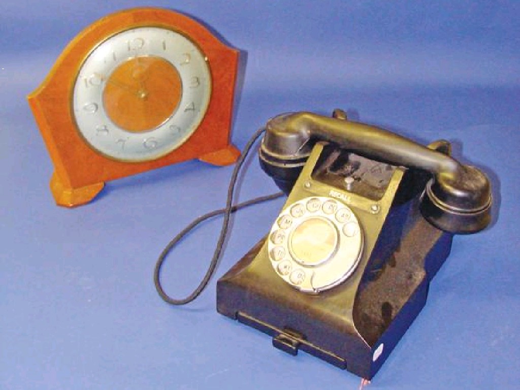 Appraisal: A 'S BLACK BAKELITE TELEPHONE with chrome dial stamped to