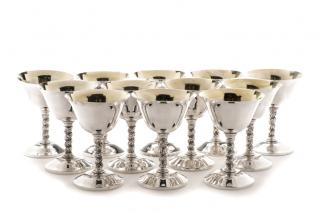 Appraisal: Set of Spanish Silver Sherbet Goblets Set of twelve Casa