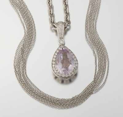 Appraisal: A Charles Krypell Diamond and Rose Amethyst Reversible Pendant with