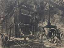 Appraisal: Joseph Pennell American - Industrial Black and white lithograph on