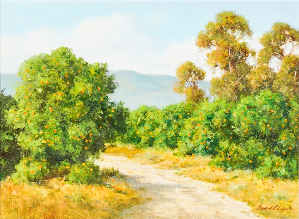 Appraisal: DAVID CHAPPLE B ORANGE COUNTY oil on board signed lower