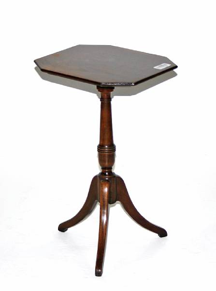 Appraisal: A George III style crossbanded mahogany candlestand height in width