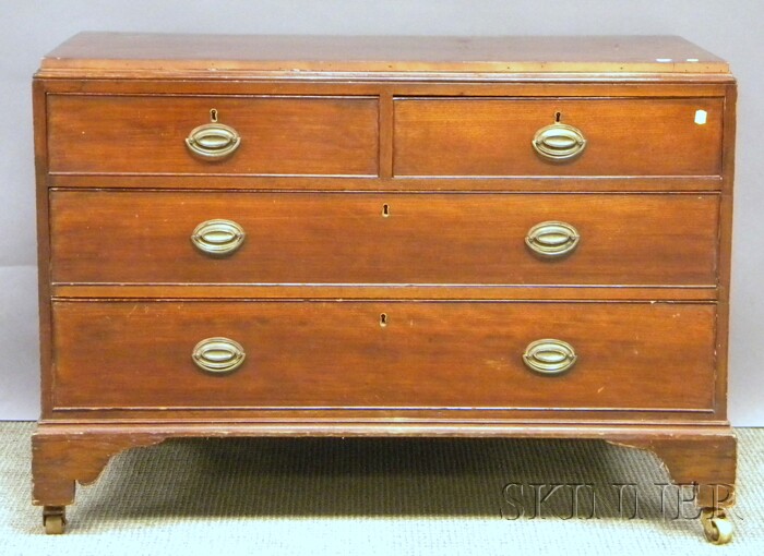 Appraisal: Georgian Mahogany Five-drawer Chest linen press base ht wd in