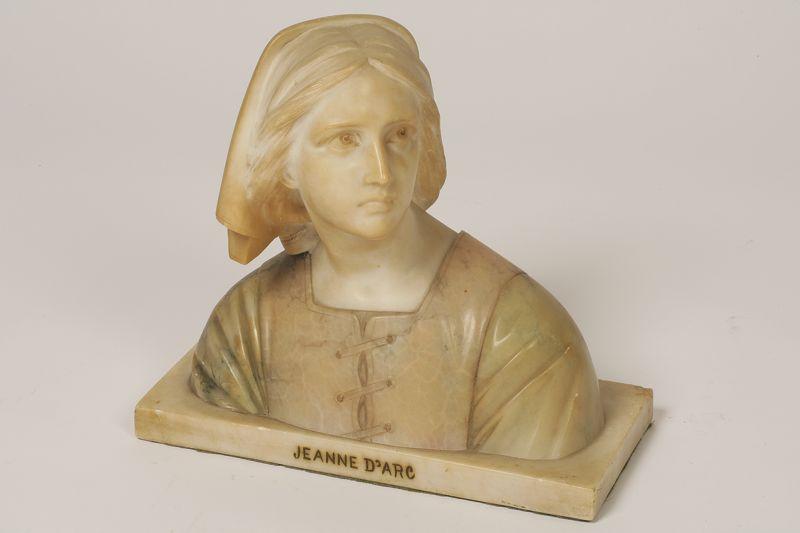 Appraisal: PROFESSOR G BESFI A CARVED MARBLE BUST of Joan of