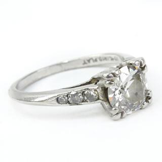 Appraisal: Approx Carat Old European Cut Diamond and Platinum Engagement Ring