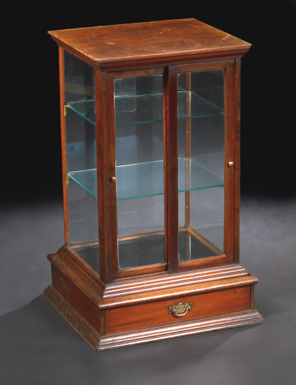 Appraisal: French Mahogany Display Cabinet ca of square form the molded