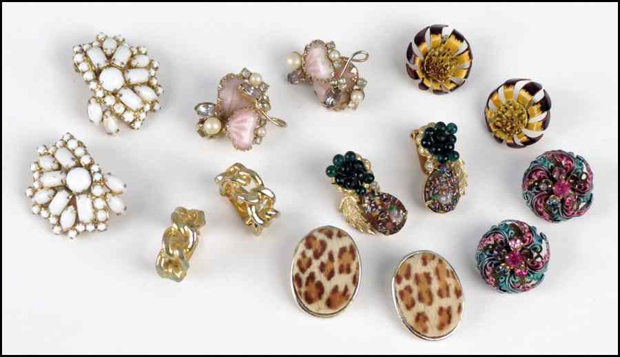 Appraisal: GROUP OF EARCLIPS Including one pair of Hobe white bead