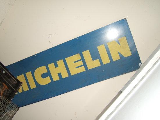 Appraisal: Two large metal Michelin advertising signs wide