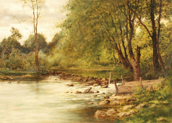 Appraisal: Charles Linford American - Summer River Landscape Signed C Linford