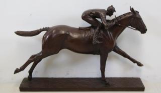 Appraisal: NEWMARK Marilyn Bronze Sculpture Man O War Bronze with brown